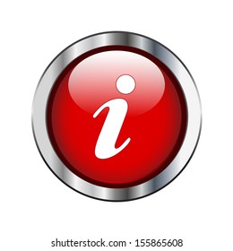 Red information icon on silver border