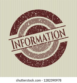 Red Information rubber grunge stamp