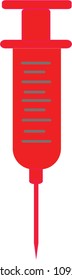 Red injection syringe