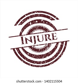 Red Injure distressed with rubber seal texture