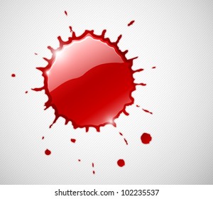 red ink blob splash. Vector illustration. EPS10. Transparent objects used for shadows and lights drawing.