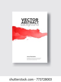 Red ink brush stroke on white background. Japanese style. Vector illustration of grunge circle stains