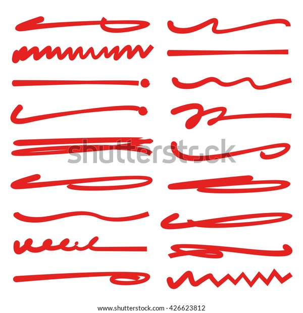 Red Ink Brush Underline Set Brush のベクター画像素材 ロイヤリティフリー