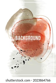 Red ink Fluid design. Modern blob gradient waves with geometric lines, dots