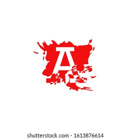 Red Ink Splatter Letter Logo Icon Stock Vector (Royalty Free ...