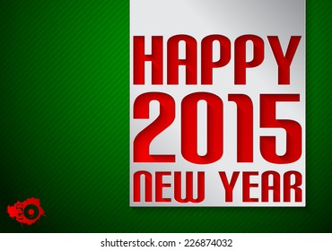 Red inscription Happy new year cut paper