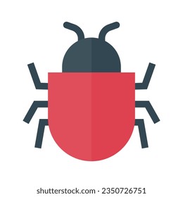 Red insect icon. Bug. Vector.