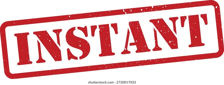 Red instant stamp isolated on white background