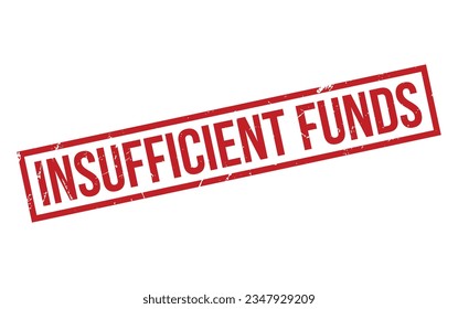 Red Insufficient Funds Rubber Stamp Seal Vector