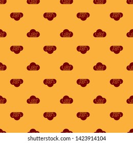 Red Internet of things icon isolated seamless pattern on brown background. Cloud computing design concept. Digital network connection. Vector Illustration