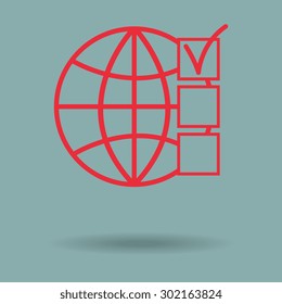 Red Internet - vector icon