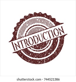 Red Introduction distressed grunge stamp