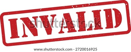 Red invalid stamp isolated on white background