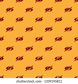 Red Invisible or hide icon isolated seamless pattern on brown background. Flat design. Vector Illustration