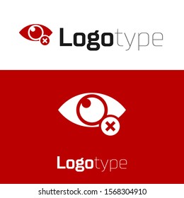 Red Invisible or hide icon isolated on white background. Logo design template element. Vector Illustration