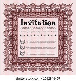  Red Invitation. Artistry design. With background. Detailed. 