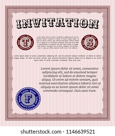 Red Invitation. With background. Customizable, Easy to edit and change colors. Modern design. 