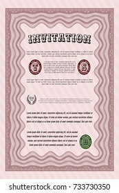Red Invitation. Beauty design. With background. Customizable, Easy to edit and change colors. 