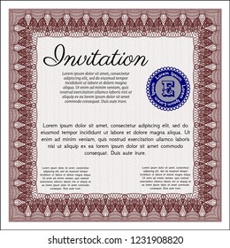 Red Invitation. Beauty design. Customizable, Easy to edit and change colors. With background. 