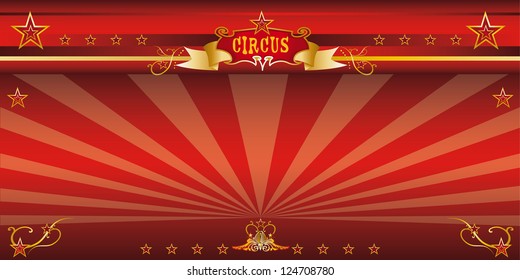 Red invitation circus. An invitation card for your circus company.