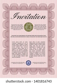 Red Invitation. Complex background. Artistry design. Customizable, Easy to edit and change colors. 
