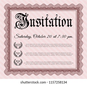  Red Invitation. Cordial design. Vector illustration. With complex background. 