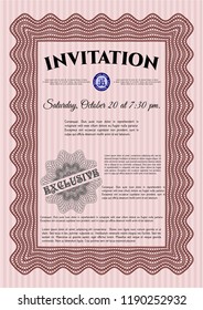 Red Invitation. Customizable, Easy to edit and change colors. With quality background. Elegant design. 