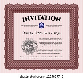 Red Invitation. Customizable, Easy to edit and change colors. Easy to print. Superior design. 