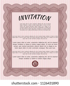 Red Invitation. Detailed. Printer friendly. Lovely design. 