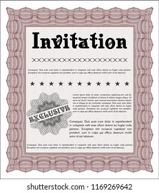 Red Invitation. Detailed. With quality background. Sophisticated design. 