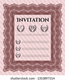 Red Invitation. Easy to print. Customizable, Easy to edit and change colors. Money Pattern design. 