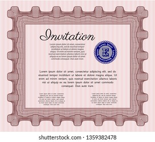Red Invitation. Easy to print. Customizable, Easy to edit and change colors. Nice design. 