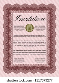 Red Invitation. Easy to print. Detailed. Nice design. 