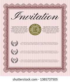 Red Invitation. Easy to print. Vector illustration. Good design. 