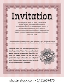 Red Invitation. Elegant design. With background. Vector illustration. 