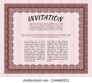 Red Invitation. Elegant design. With complex background. Customizable, Easy to edit and change colors. 