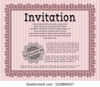 Red Invitation. Elegant design. Easy to print. Customizable, Easy to edit and change colors. 
