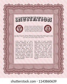 Red Invitation. Excellent design. Complex background. Customizable, Easy to edit and change colors. 