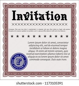 Red Invitation. Excellent design. Easy to print. Customizable, Easy to edit and change colors. 