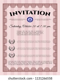 Red Invitation. Excellent design. Printer friendly. Vector illustration. 