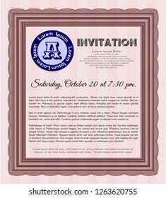 Red Invitation. Good design. Complex background. Customizable, Easy to edit and change colors. 