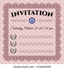 Red Invitation. With guilloche pattern. Customizable, Easy to edit and change colors. Money Pattern. 