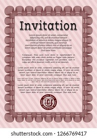 Red Invitation. With linear background. Beauty design. Customizable, Easy to edit and change colors. 