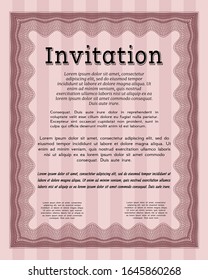 Invitación roja. Con fondo lineal. Diseño superior. Personalizable, Fácil de editar y cambiar de color. 