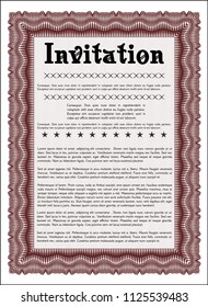 Red Invitation. Lovely design. Customizable, Easy to edit and change colors. With quality background. 