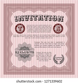 Red Invitation. Modern design. Customizable, Easy to edit and change colors. Easy to print. 