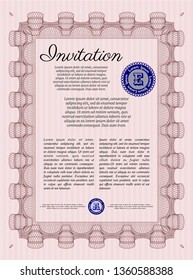 Red Invitation. Money design. Vector illustration. Complex background. 