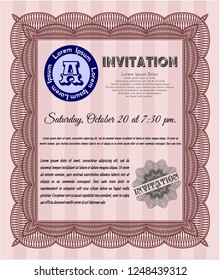 Red Invitation. Money Pattern. Customizable, Easy to edit and change colors. With background. 