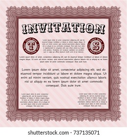 Red Invitation. Money style design. Customizable, Easy to edit and change colors. Easy to print. 