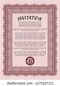 Red Invitation. Nice design. Complex background. Customizable, Easy to edit and change colors. 